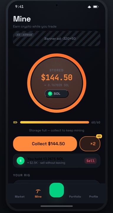 Mining storage ring